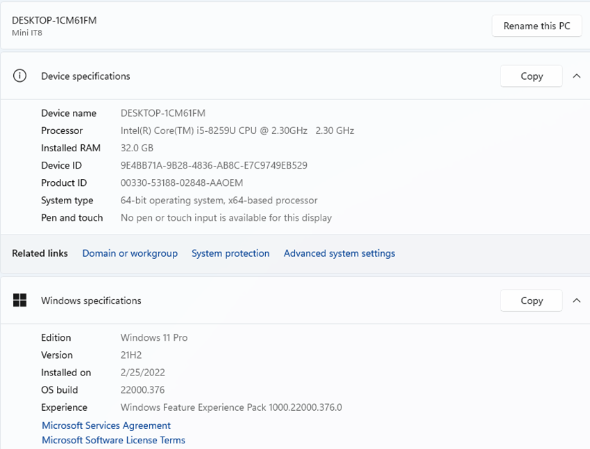 GEEKOM Windows 11 mini PC