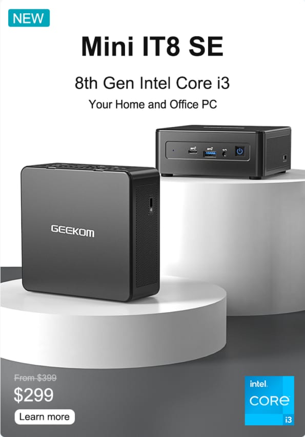 GEEKOM Mini IT8: Mini PC Intel Core i5 8th Gen