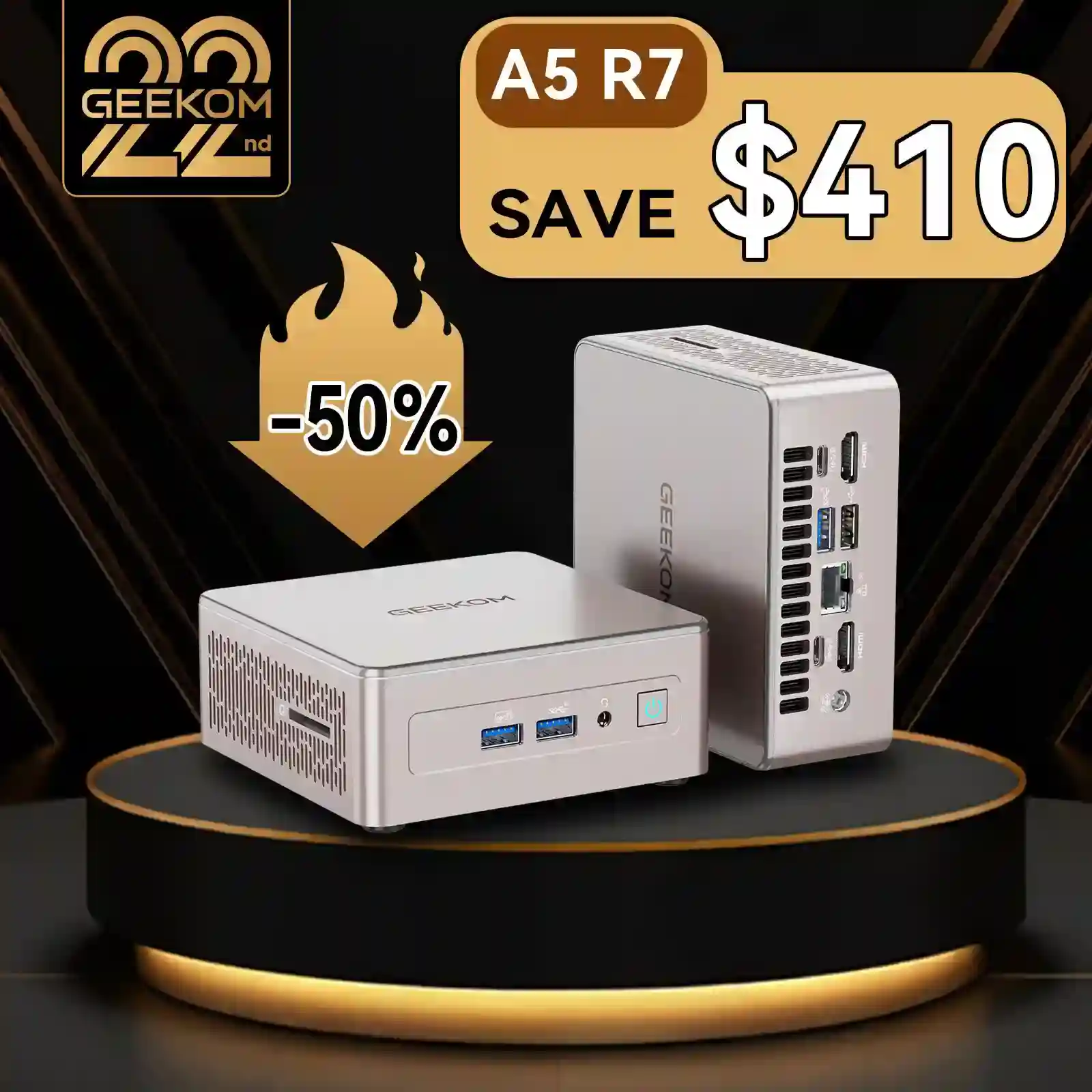 GEEKOM A6 ミニPC AMD RYZEN R7-6800H GEEKOM NUC A6 ミニPC |AMD Ryzen R7-6800H 搭載