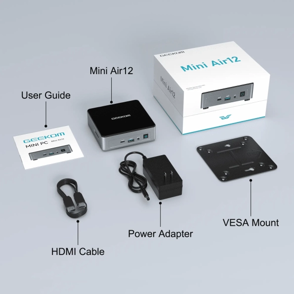 GEEKOM Mini air12 mini pc packing list