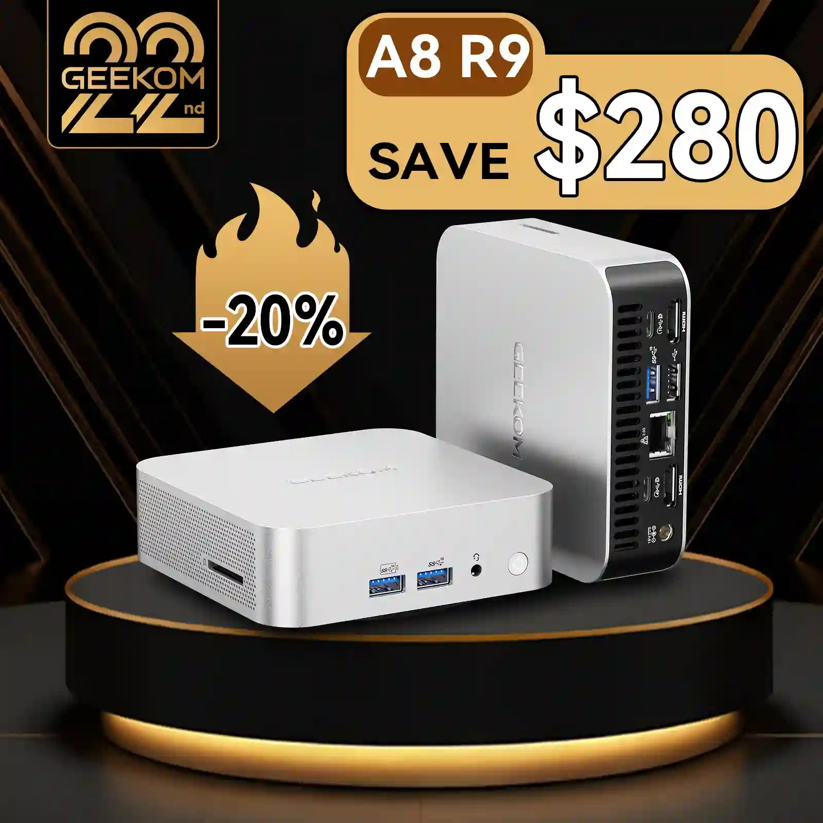 GEEKOM ミニPC A8 シリーズ GEEKOM A8 MINI PC: NPU Processor for AI PC - Ryzen 9