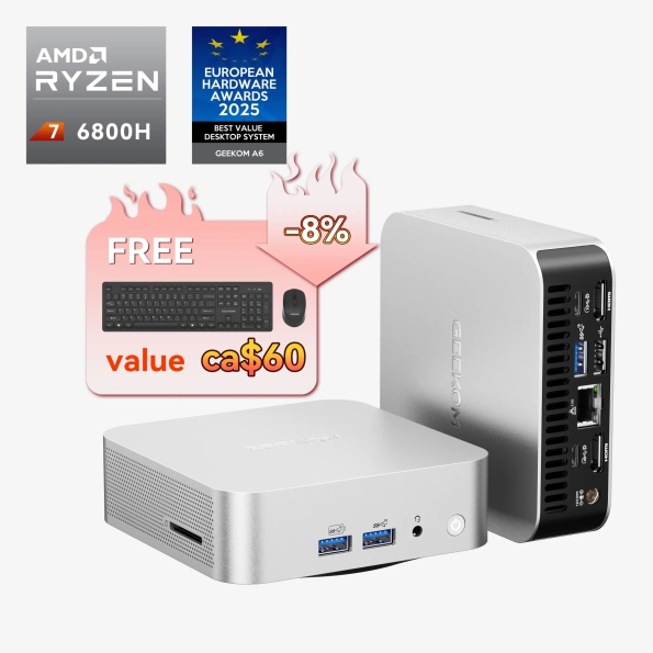🔥NEW ARRIVAL🔥GEEKOM A6 Mini PC AMD Ryzen™ 7 6800H